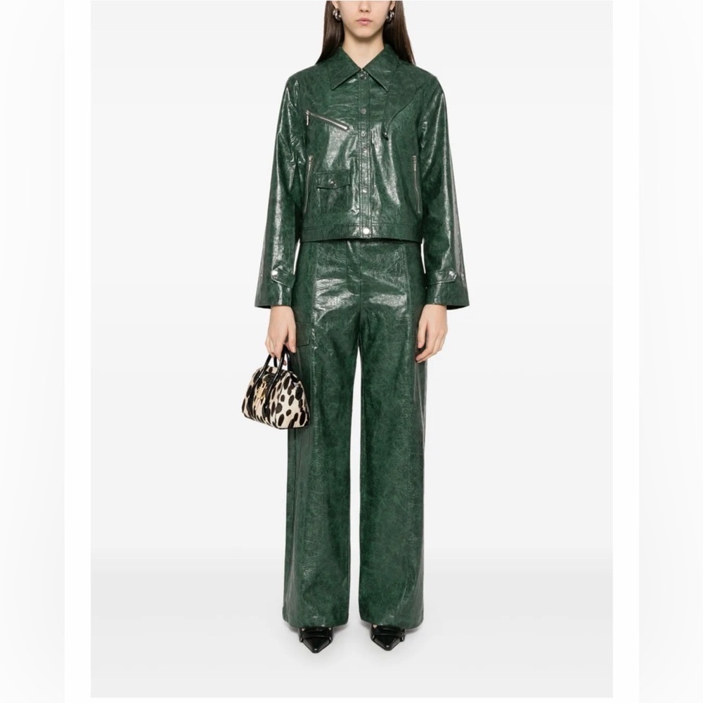 Baum und Pferdgarten Faux Leather Pant Wide Leg Cargo Croc Designer NWT